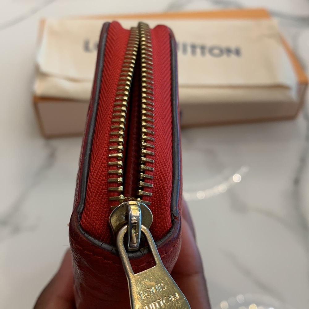 Louis Vuitton Red Empreinte Leather Zip Wallet - Picture 8 of 16